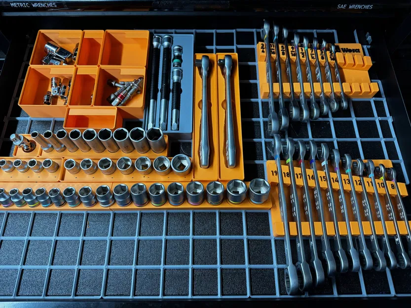 Kệ lưu trữ Gridfinity cho cờ lê kết hợp Wera SAE - Image 4