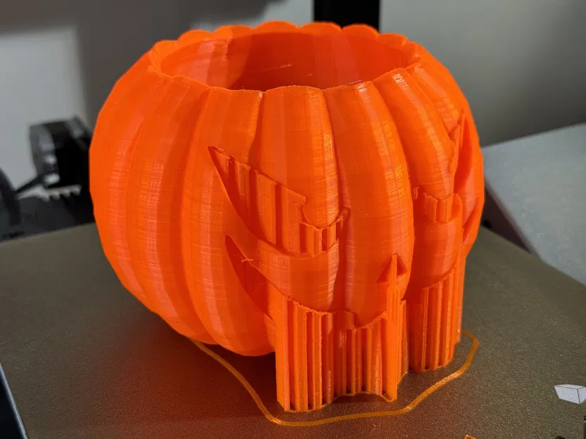 Đèn bí ngô Halloween với đáy phẳng và nắp mỏng - Image 2