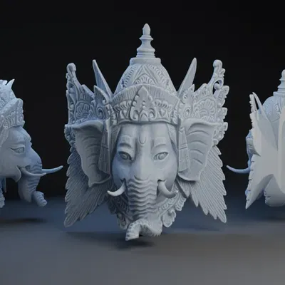 Đầu tượng Ganesha trong nghệ thuật điêu khắc Hindu