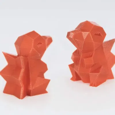 Cyndaquil phong cách low-poly cho in 3D