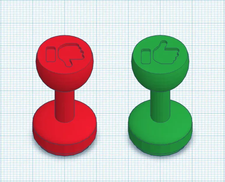 Con dấu đơn giản với biểu tượng tay và ngón tay cái lên/xuống - Image 1