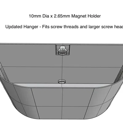 Thùng rác Bambu Lab với nam châm 10mm và móc treo 3mm
