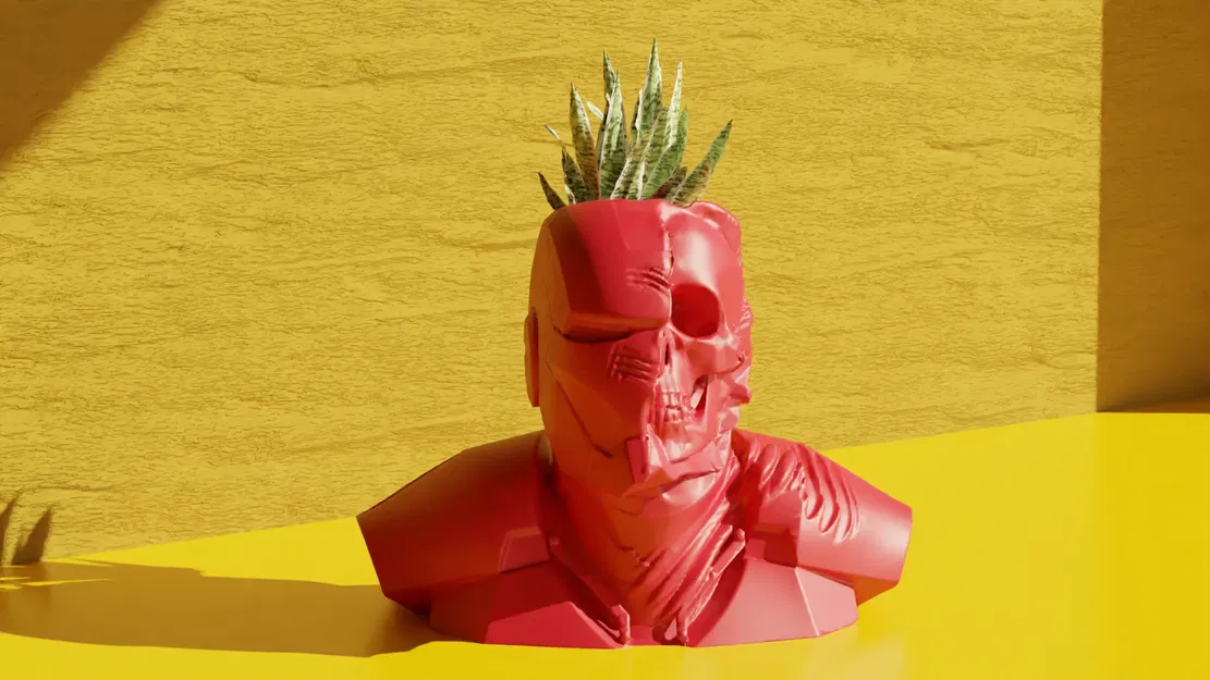 Đầu lâu Ironman làm chậu cây trang trí - Image 1