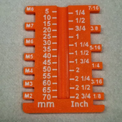 Công cụ đo vít theo hệ mét và hệ inch với chữ bên trong