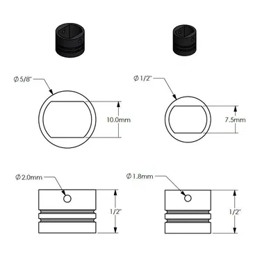Cắm dây leash cho ván lướt sóng với hai kích thước khác nhau