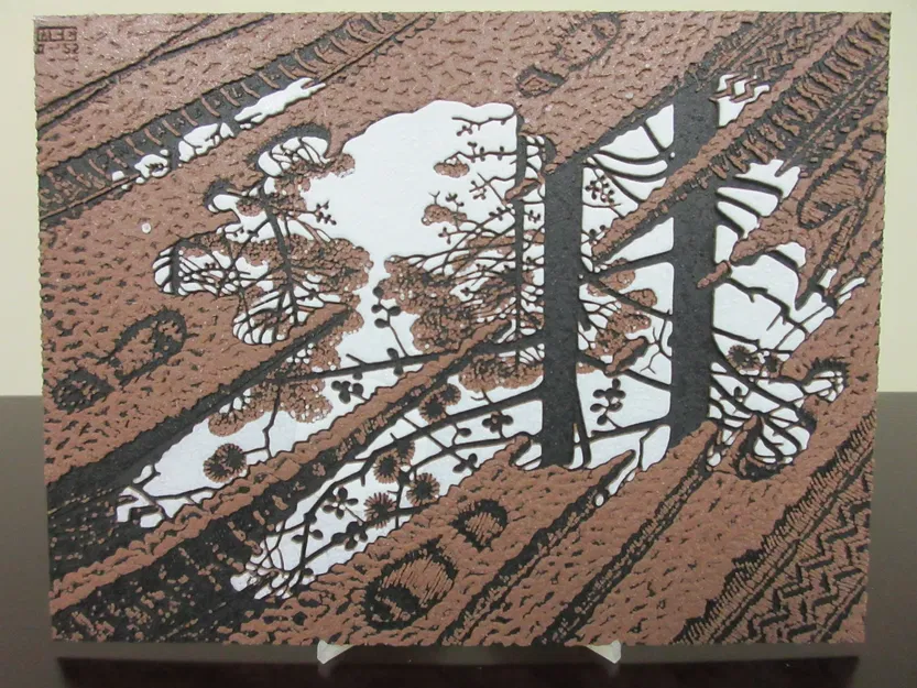 Tranh vũng nước của M.C. Escher với chi tiết tinh xảo - Image 1