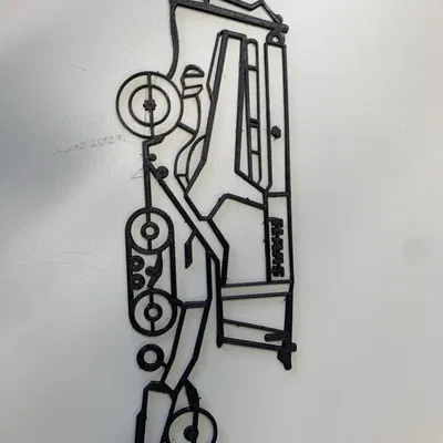 Silhouette nghệ thuật tường máy gặt Claas Lexion 5500