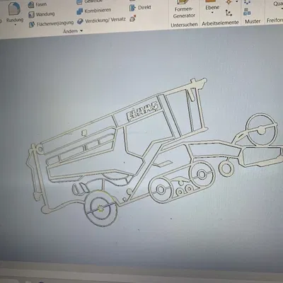 Silhouette nghệ thuật tường máy gặt Claas Lexion 5500