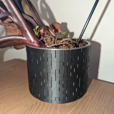 Chậu cây họa tiết pixel cho cây húng và bạc hà