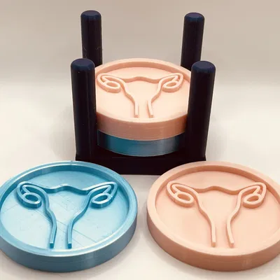 Giá đỡ và lót ly hình tử cung cho văn phòng phụ nữ