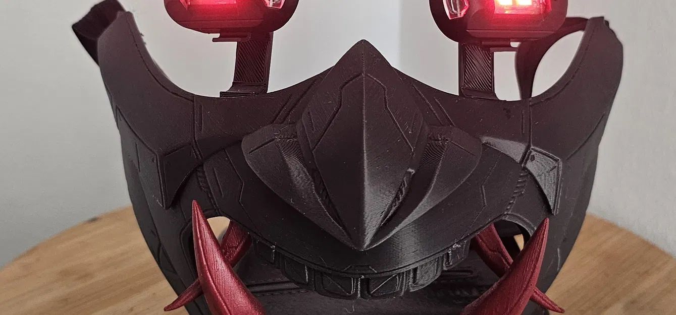 Mặt nạ LED Oni phong cách Cyberpunk - Image 1