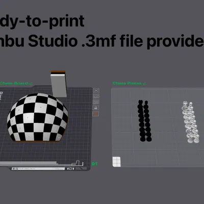 Bàn cờ vua cầu vồng hình cầu in 3D