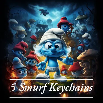 Móc khóa Smurf với 5 nhân vật khác nhau