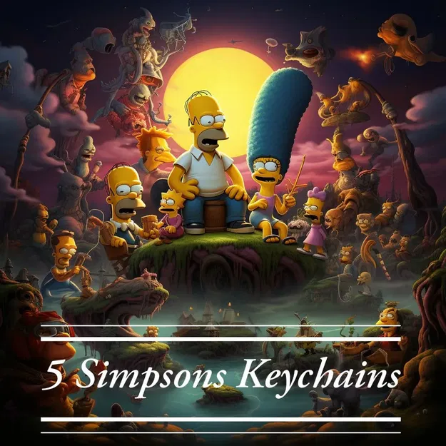 Móc khóa Simpsons với 5 nhân vật khác nhau - Image 1