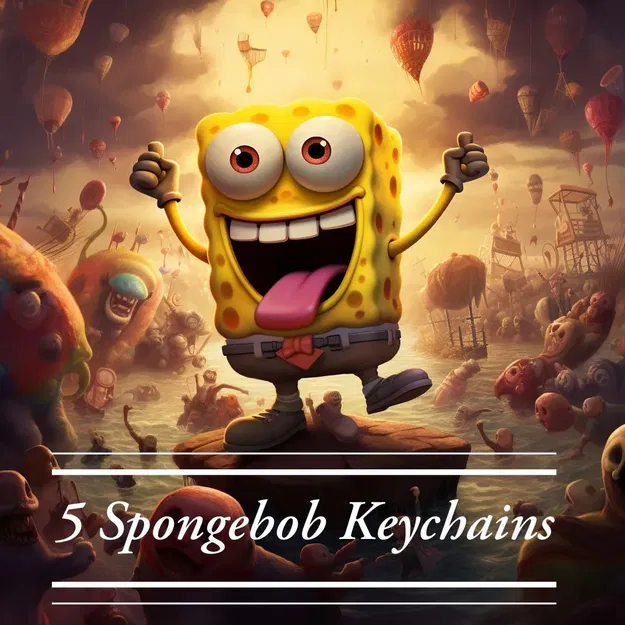 Móc khóa Spongebob với 5 nhân vật khác nhau - Image 1