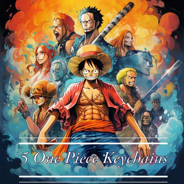 Móc chìa khóa One Piece với 5 nhân vật khác nhau - Image 1