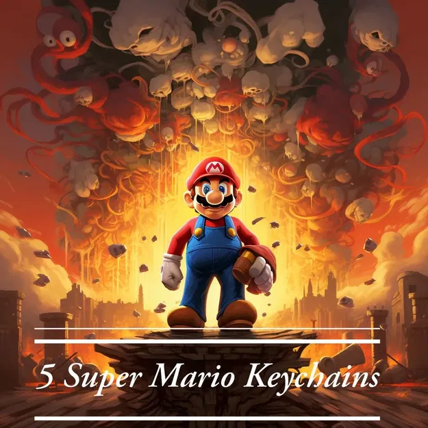 Móc khóa Super Mario với 5 nhân vật khác nhau - Image 1