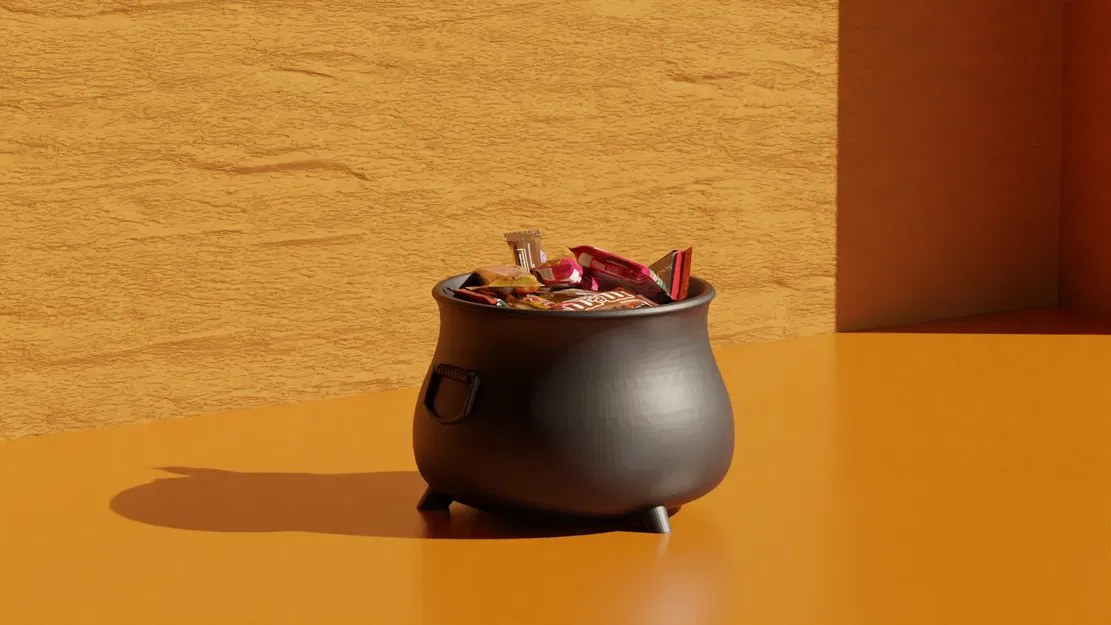 Bát cauldron trang trí Halloween - Image 1