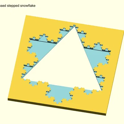 Generator bông tuyết Koch parametric bằng OpenSCAD