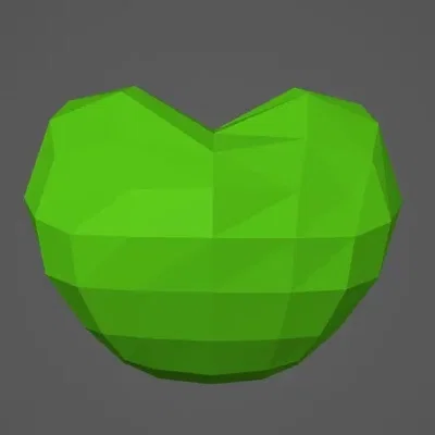 Trái tim low poly thiết kế trong Blender
