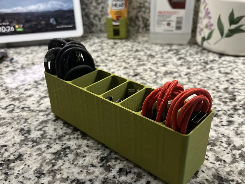 Giá đỡ cáp USB Gridfinity 1x4 cho tổ chức cáp - Image 1