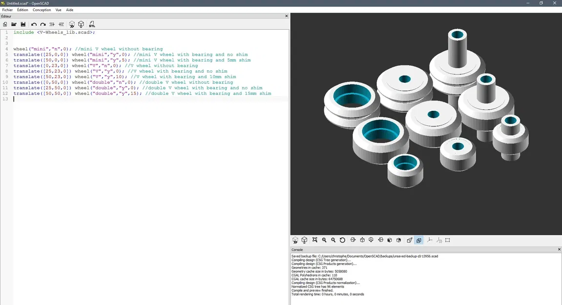 Thư viện bánh xe V cho máy in 3D với ổ bi và miếng đệm - Image 1