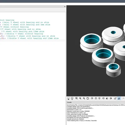 Thư viện bánh xe V cho máy in 3D với ổ bi và miếng đệm