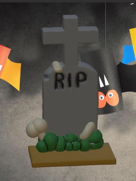 Bia mộ Halloween với xương và ngón tay - Image 1