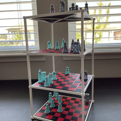 Bàn cờ 3D đa sắc cho trò chơi cờ và cờ vua