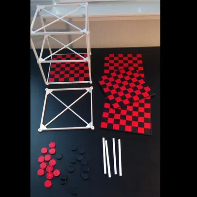 Bàn cờ 3D đa sắc cho trò chơi cờ và cờ vua