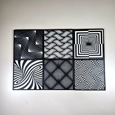 Bộ 6 đế lót ly 3D ảo ảnh quang học với hộp đựng