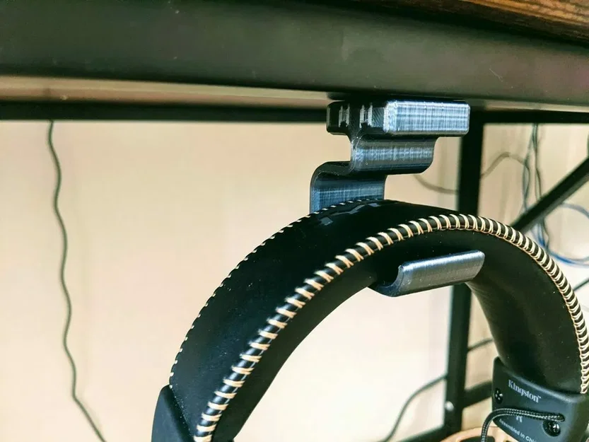Giá treo tai nghe từ tính dưới bàn đơn giản, dễ in - Image 2
