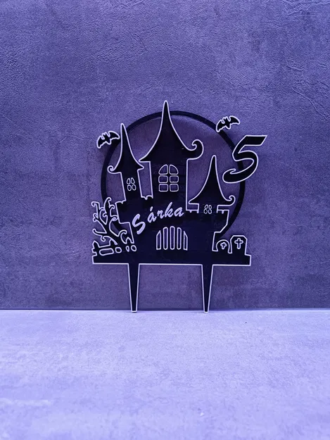 Mô hình bánh sinh nhật gia đình Addams chủ đề ngôi nhà ma ám - Image 1