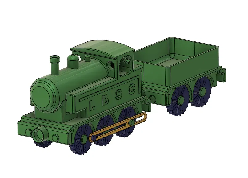 Tàu hơi nước đồ chơi mini LBSCR E2 Class với cần trục di động - Image 3