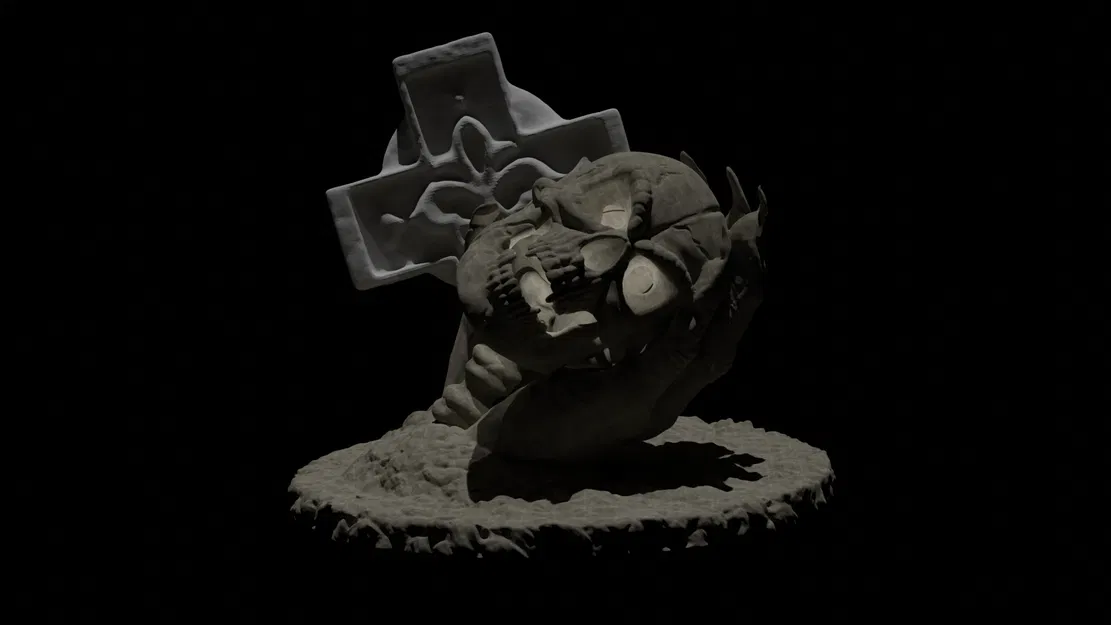 Biểu tượng bia mộ đầu lâu cầm tay phiên bản LED - Image 3