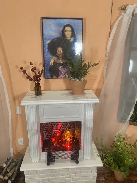 Giá đỡ gỗ cho lò sưởi tỷ lệ 1/6 Barbie - Image 1