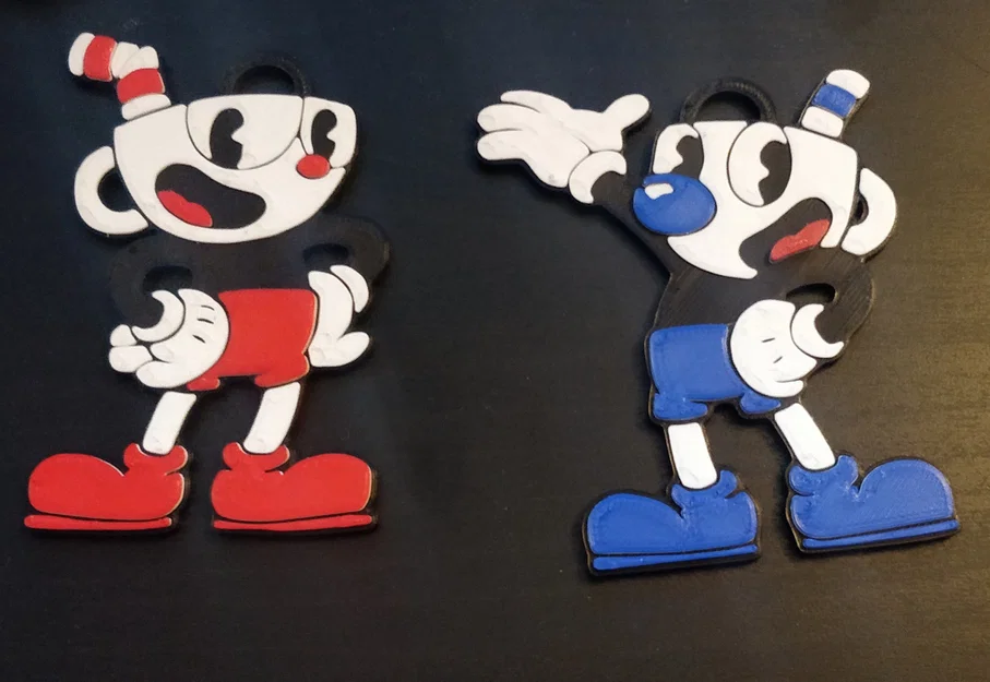 Móc khóa Cuphead nhiều màu sắc - Image 2