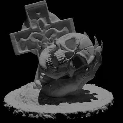 Tượng đầu lâu trên bia mộ cầm tay