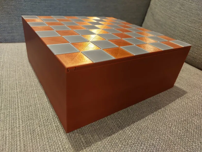 Bộ cờ vua hữu cơ với hộp và bàn cờ ghép hình - Image 2