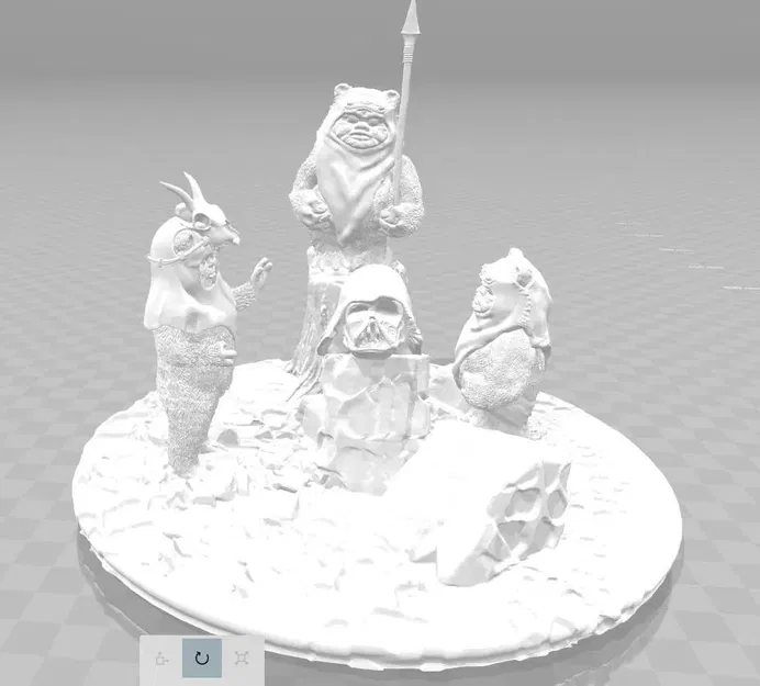 Mô hình Ewok kết hợp với mũ Darth Vader trong không gian Star Wars - Image 1