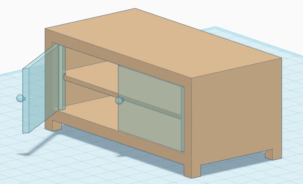 Giá để TV / tủ cho búp bê với cửa mở được - Image 1