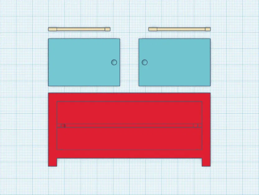 Giá để TV / tủ cho búp bê với cửa mở được - Image 3