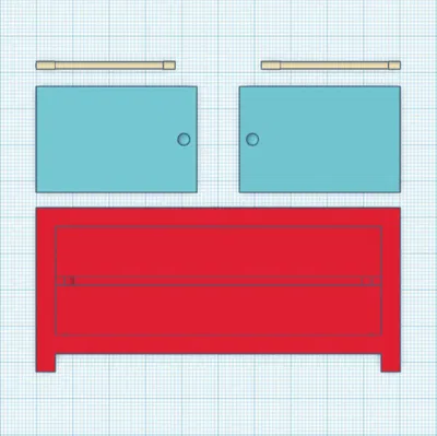 Giá để TV / tủ cho búp bê với cửa mở được