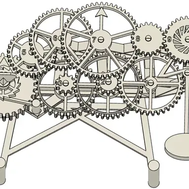 Đồng hồ cơ học in 3D hoàn toàn với thiết kế con lắc
