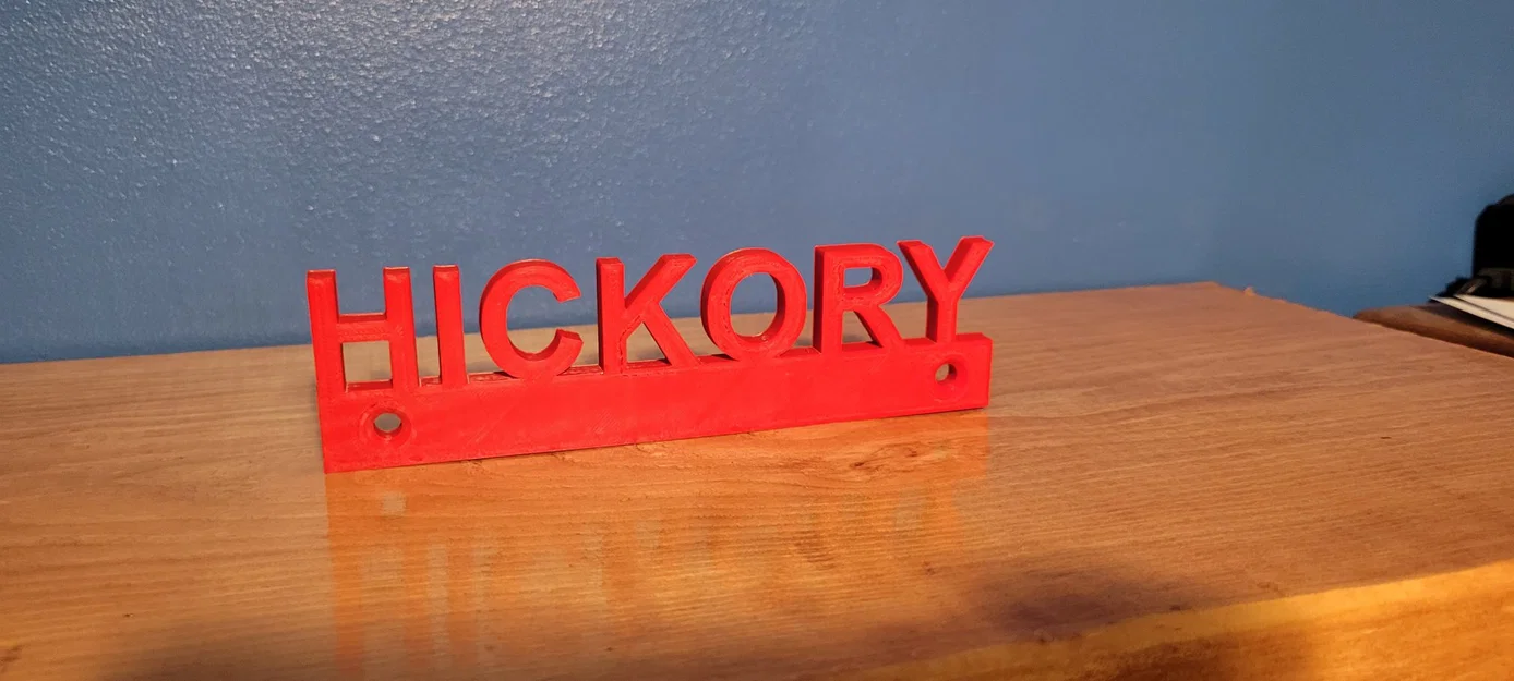 Biển hiệu hickory đơn giản với lỗ vít - Image 3