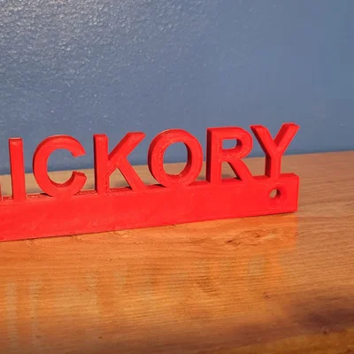 Biển hiệu hickory đơn giản với lỗ vít