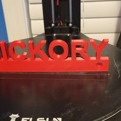 Biển hiệu hickory đơn giản với lỗ vít