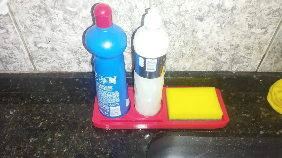 Giá đỡ cho 3 miếng bọt biển và chất tẩy rửa với hệ thố... - Image 1