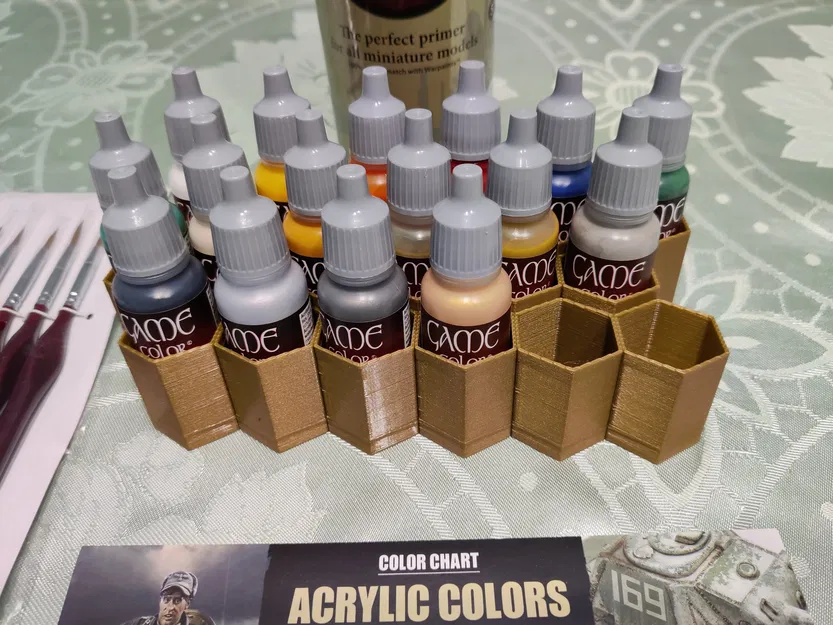 Giá đỡ màu Vallejo thiết kế tổ ong cho boccette 16ml - Image 1