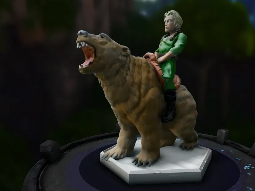 Nhân vật Halfling cưỡi gấu trong trò chơi DnD 28mm - Image 1